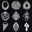 Image de 5 Pcs Pendentifs en 304 Acier Inoxydable Argent Mat Estampe en Filigrane