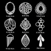 Image de 5 Pcs Pendentifs en 304 Acier Inoxydable Argent Mat Estampe en Filigrane