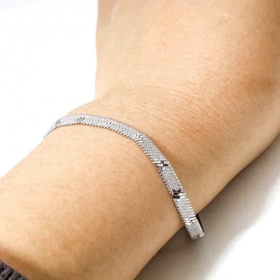 Picture of Eco-friendly 304 Stainless Steel Snake Chain Bracelets 17cm(6 6/8") long