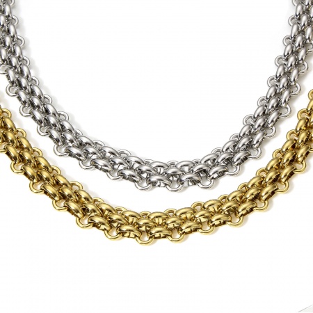 1 Strang Umweltfreundliche Vakuumbeschichtung 304 Edelstahl Handgefertigte Gliederkette Halskette Mit Karabiner Verschluss und Verlängerungskette Extender 40cm lang