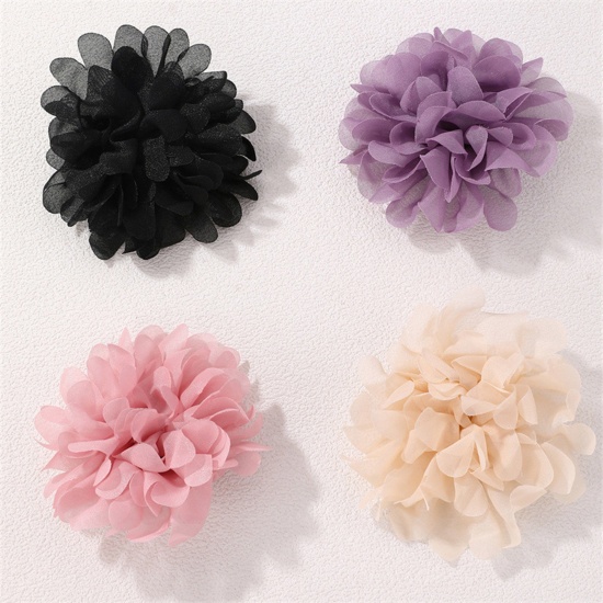 Picture of Polyester Elegant Pin Brooches Camellia Flower Multicolor