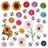 Изображение 5 ШТ Полиэстер Железа На Патчи(С Клеем) DIY Скрапбукинг ремесло Разноцветный Цветы Пчела