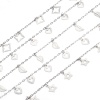 Picture of 304 Stainless Steel With Pendant Link Cable Chain For Handmade DIY Jewelry Making Findings Embossing Silver Tone 1.5mm