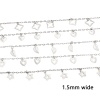 Picture of 304 Stainless Steel With Pendant Link Cable Chain For Handmade DIY Jewelry Making Findings Embossing Silver Tone 1.5mm