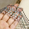Picture of 304 Stainless Steel Handmade Link Chain For Handmade DIY Jewelry Making Findings Flower Silver Tone 6mm