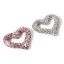 Picture of Polymer Clay Valentine's Day Beads For DIY Jewelry Making Heart Multicolor AB Color Rhinestone About 3.4cm x 2.9cm, Hole: Approx 1.2mm