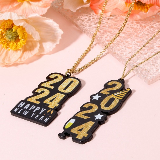 Picture of Acrylic Year Pendants Black Message " 2024 "