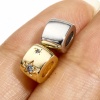 Picture of Brass Stylish Beads For DIY Jewelry Making Real Gold Plated Oval Pentagram Star Multicolor Rhinestone