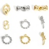 Picture of Brass Clasp Braided Rose Flower Real Gold Plated