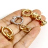 Picture of Brass Clasp Braided Rose Flower Real Gold Plated