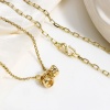 Picture of Brass Clasp Braided Rose Flower Real Gold Plated