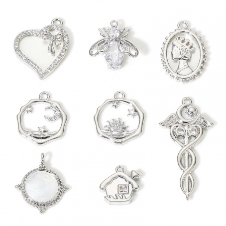Brass Charms Real Platinum Plated
