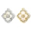 Immagine di 1 Pz Conchiglia + Ottone Stile del Carattere della Corte Reale Charms Rombo Multicolore Micro Spianare Trasparente Cubic Zirconiae 19mm x 15mm