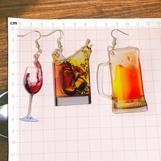 Immagine di 1 Paio Acrilato Elegante Orecchino Multicolore Bicchiere da vino