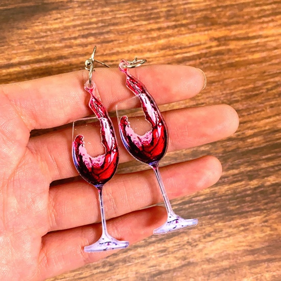 Bild von 1 Paar Acryl Stilvoll Ohrring Bunt Weinglas