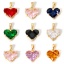 Immagine di 1 Pz Ottone San Valentino Ciondoli Pendenti Cuore 18K Vero Oro Placcato Multicolore Cubic Zirconiae 20mm x 14mm