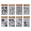Picture of Plastic Seal Stamper Rectangle White Flower Pattern 20cm x 15cm