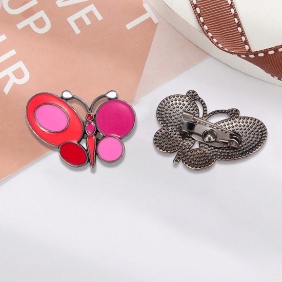 Bild von 1 Stück Insekt Brosche Schmetterling Bunt Emaille