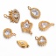 Bild von 1 Stück 304 Edelstahl Exquisit Charms Tropfen Vergoldet Auge Transparent Strass