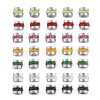 Picture of 304 Stainless Steel Birthstone Beads For DIY Jewelry Making Single Hole Tube Silver Tone Multicolor Rhinestone