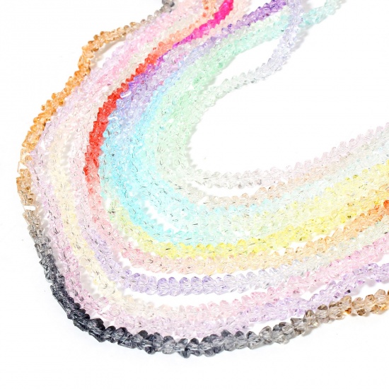 Picture of Glass Beads For DIY Charm Jewelry Making Triangular Body Multicolor Transparent About 4mm x 3mm