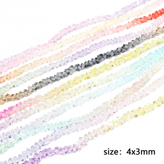 Picture of Glass Beads For DIY Charm Jewelry Making Triangular Body Multicolor Transparent About 4mm x 3mm