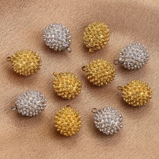 Immagine di 1 Pz Ecologico 304 Acciaio Inossidabile Charms Frutto Durian 3D 15.5mm x 12mm