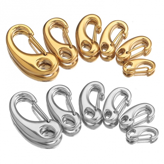 Picture of Eco-friendly Vacuum Plating 316 Stainless Steel Lobster Clasp Findings Polished