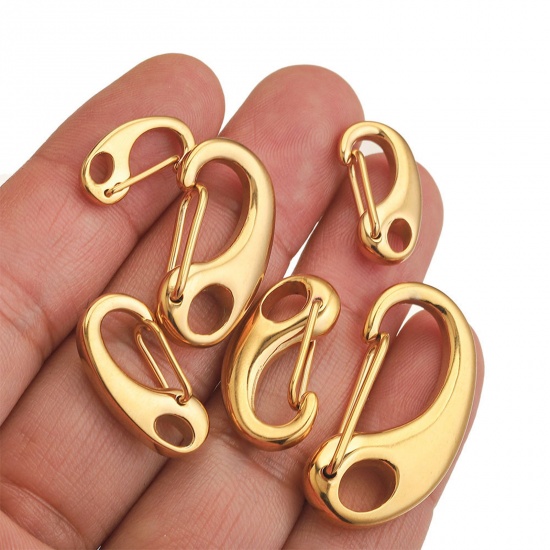 Picture of Eco-friendly Vacuum Plating 316 Stainless Steel Lobster Clasp Findings Polished