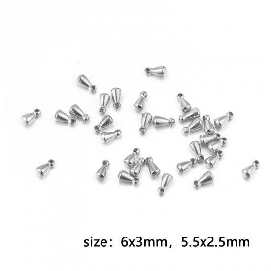 Picture of Eco-friendly 304 Stainless Steel Charms Extender Chain Ends For Necklace Bracelet Jewelry Making Drop