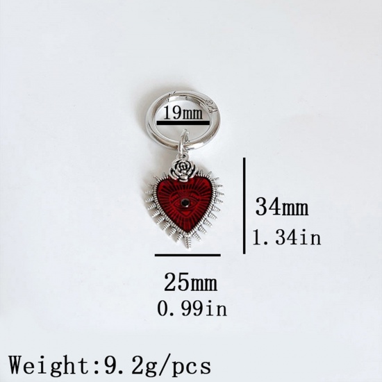Picture of Gothic Shoe Buckles For DIY Shoe Charm Decoration Accessories Multicolor Heart Keychain & Keyring