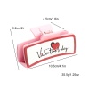 Imagen de 1 Unidad PU Cuero día de San Valentín Pinza de Pelo Rosado Rectángulo Corazón
