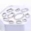Picture of Eco-friendly 304 Stainless Steel Bolt Spring Ring Clasps Oval Silver Tone Polished