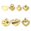 Imagen de 1 Unidad 304 Acero Inoxidable día de San Valentín Colgantes Charms Corazón Chapado en Oro