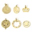 Immagine di 1 Pz 304 Acciaio Inossidabile Elegante Charms Corona Oro Placcato Filigrana