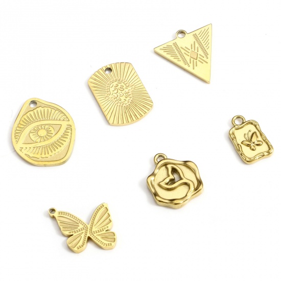Picture of 304 Stainless Steel Stylish Charms Gold Plated Butterfly Animal