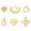 Picture of 304 Stainless Steel Stylish Charms 18K Real Gold Plated Half Round Circle Hollow
