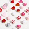 Image de 10 Pcs Perles pour DIY Fabrication de Bijoux en Acrylique La Saint Valentin Rose Couleur Mélangée Au Hasard Cœur Léopard Couleur AB