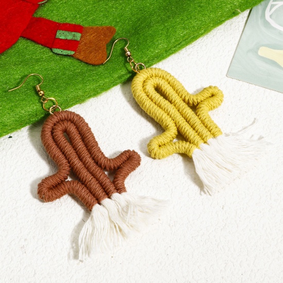 Picture of Cotton Tassel Pendants Bag Keychain Earring DIY Accessories Cactus Multicolor Tassel 7.8cm x 5.2cm