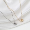 Picture of Brass Geometric European Style Large Hole Charm Beads Real Gold Plated Wheel Micro Pave Clear Rhinestone