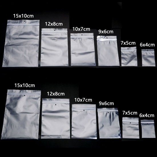 Image de 1 Paquet Sachets Auto-Adhésifs Zippés Fermeture Eclair en PE Rectangle Transparent