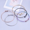Image de 1 Pièce Bracelets Joncs Extensibles en 304 Acier Inoxydable Placage Sous Vide Écologique Rond Réglable 26cm Long