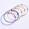 Immagine di 1 Pz Placcatura Sottovuoto Ecologica 304 Acciaio Inossidabile Braccialetti Espandibili Tondo Regolabile 21.5cm Lunghezza
