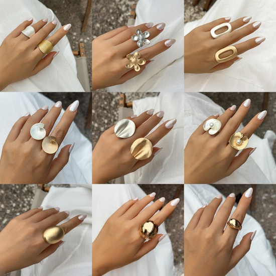 Picture of Geometric Open Adjustable Rings Multicolor