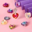 Immagine di 1 Pacchetto Vetro San Valentino Charms Cuore Multicolore AB Colore Sezione 14mm x 14mm
