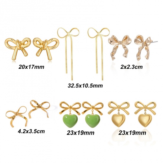 Image de 1 Paire Boucles d'Oreilles Exquis Respectueux de la Nature À la Mode Plaqué Or Véritable Cadeau Pour Femmes