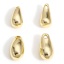 Immagine di 2 Pz Ottone Charms Goccia 14k Vero Oro Placcato 3D