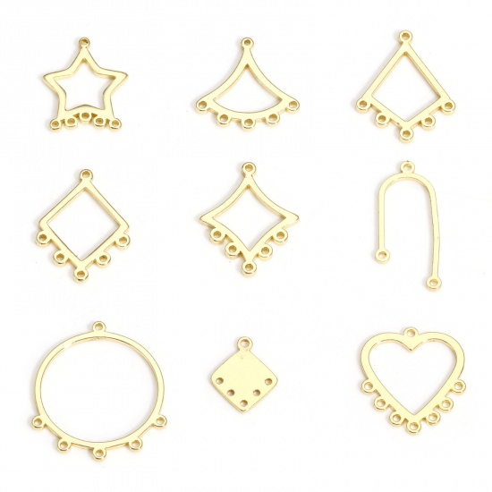 Picture of Brass Geometric Chandelier Connectors 14K Real Gold Plated                                                                                                                                                                                                    