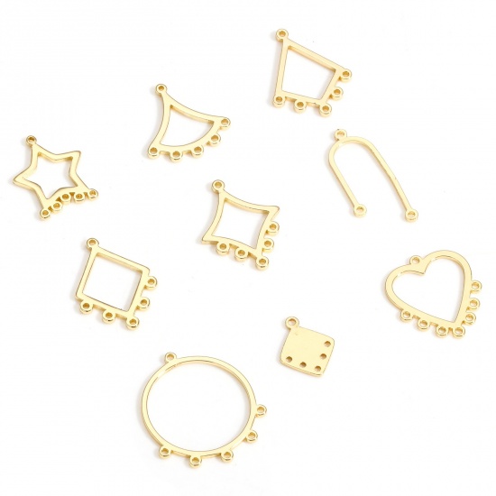 Picture of Brass Geometric Chandelier Connectors 14K Real Gold Plated                                                                                                                                                                                                    