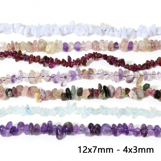 Immagine di 1 Filo (Grado A) Gemma ( Naturale ) Perline per la Creazione di Gioielli con Ciondoli Fai-da-te Multicolore Scheggia di Perle